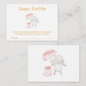 *~* Bunny Paraplu Laarzen Bloem PINK Luier Raffle Informatiekaartje (Voorkant / Achterkant)