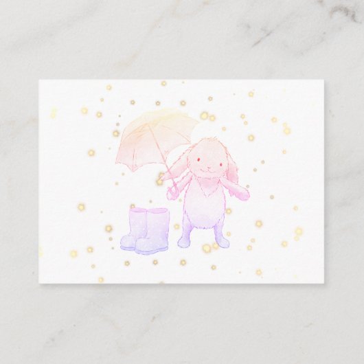 ~* Bunny Paraplu Laarzen Lavendel Luier Raffle Informatiekaartje (Achterkant)