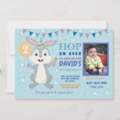 Bunny Party Birthday Rabbit Foaster Kaart (Voorkant)