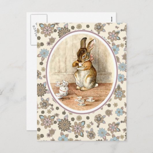 Bunny. Pasen Briefkaarten (Voorkant / Achterkant)