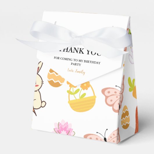 Bunny Pasen Dank u Verjaardagsfeestgunsten Bedankdoosjes (Voorkant Zijde)