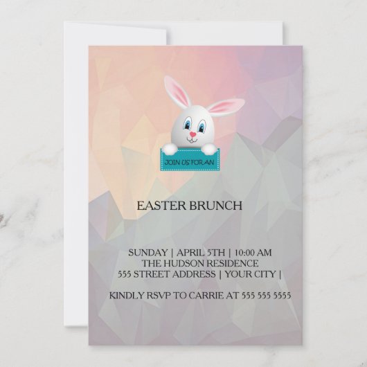 Bunny - Pasen uitnodiging (Voorkant)