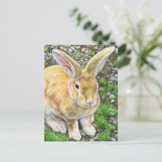Bunny Pastel Briefkaart (Staand voorkant)
