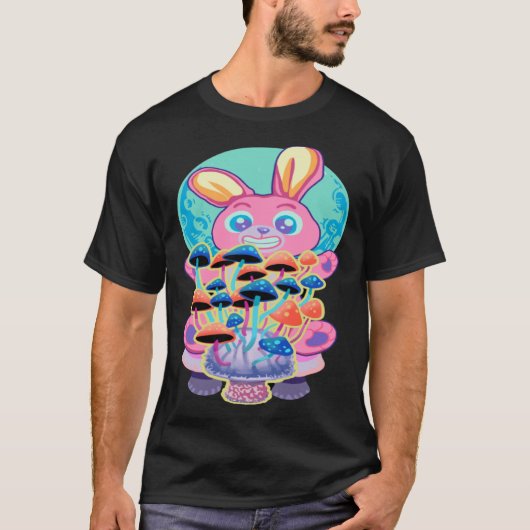 Bunny Pastel Goth And Mushrooms T-shirt (Voorkant)