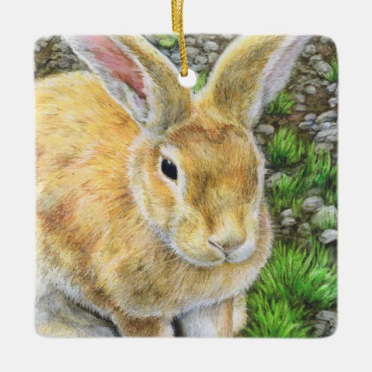 Bunny Pastel Keramisch Ornament (Voorkant)