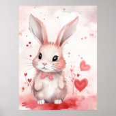 Bunny Pastel met harten Poster (Voorkant)