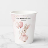 Bunny Pastel Roze Verjaardag | | Party Drinkware Papieren Bekers (Voorkant)