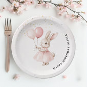 Bunny Pastel Roze Verjaardag | Schattige feestserv Papieren Bordje