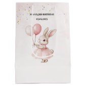 Bunny Pastel Roze Verjaardag | Schattigee partij Medium Cadeauzakje (Achterkant)