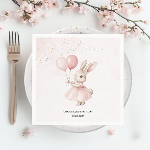 Bunny Pastel Roze Verjaardag Schattigee Partij T Servet