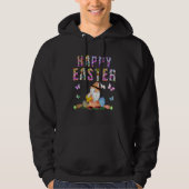 Bunny Pastel Spring Hunt Eggs Rabbit Happy Easter  Hoodie (Voorkant)