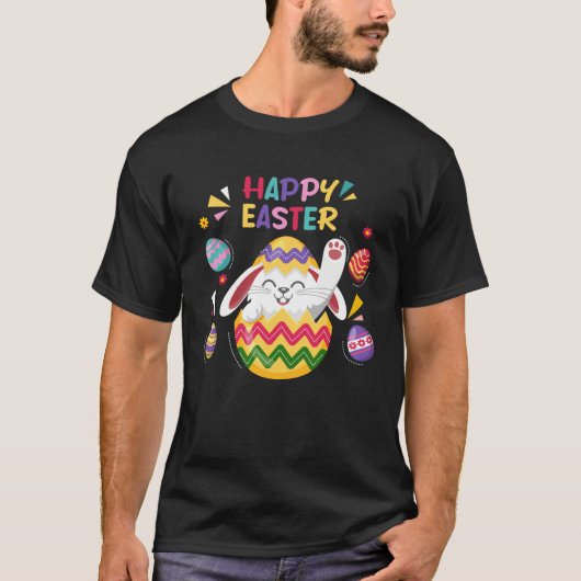 Bunny Pastel Spring Hunt Eggs Rabbit Happy Easter  T-shirt (Voorkant)