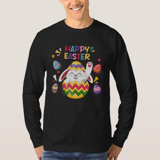Bunny Pastel Spring Hunt Eggs Rabbit Happy Easter  T-shirt (Voorkant)