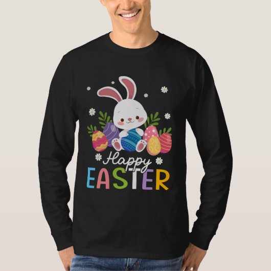 Bunny Pastel Spring Hunt Eggs Rabbit Happy Easter  T-shirt (Voorkant)