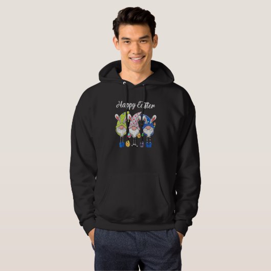 Bunny Pastel Spring Hunt Eggs Rabbit Happy Pasen Hoodie (Voorkant volledig)