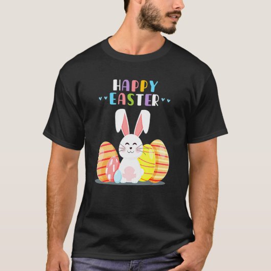 Bunny Pastel Spring Hunt Eggs Rabbit Happy Pasen T-shirt (Voorkant)