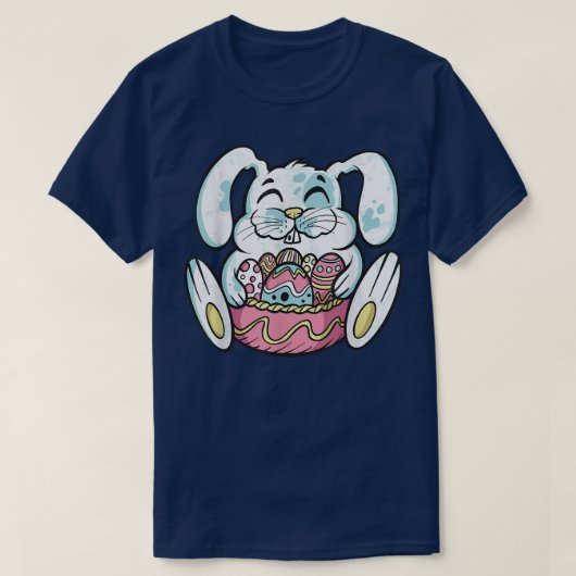 Bunny Pastel Spring Hunt Eggs Rabbit Happy Pasen T-shirt (Design voorkant)