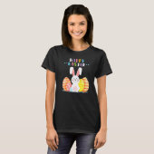 Bunny Pastel Spring Hunt Eggs Rabbit Happy Pasen T-shirt (Voorkant volledig)