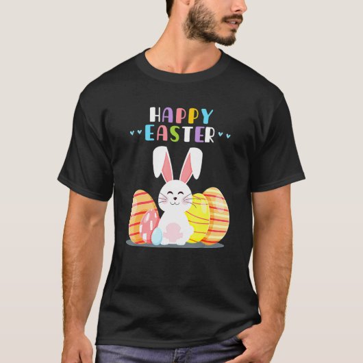 Bunny Pastel Spring Hunt Eggs Rabbit Happy Pasen T-shirt (Voorkant)