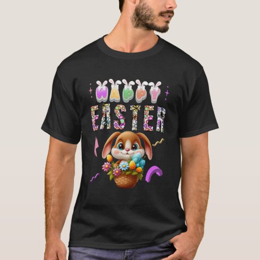 Bunny Pastel Spring Hunt Eggs Rabbit Happy Pasen T-shirt (Voorkant)