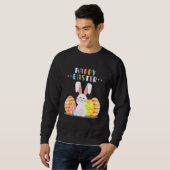 Bunny Pastel Spring Hunt Eggs Rabbit Happy Pasen Trui (Voorkant volledig)