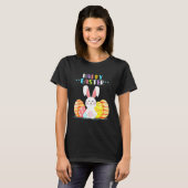 Bunny Pastel Spring Hunt Eggs Rabbit Paasdag T-shirt (Voorkant volledig)