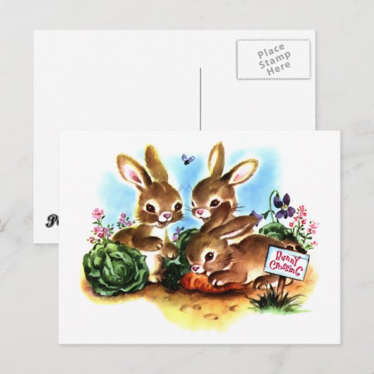 Bunny Patch Briefkaart (Voorkant / Achterkant)