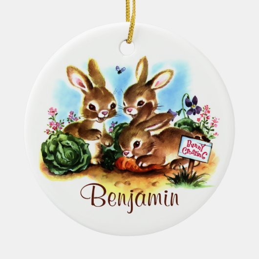 Bunny Patch Keramisch Ornament (Voorkant)