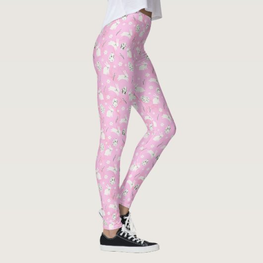 Bunny Patterned Roze Leggings (Rechts)