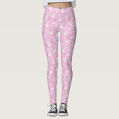 Bunny Patterned Roze Leggings (Voorkant)