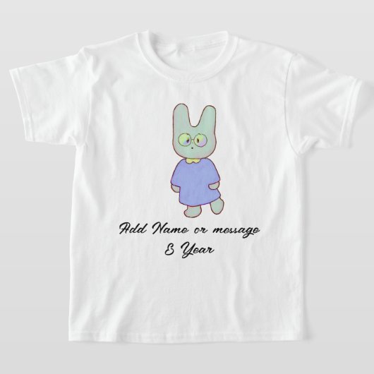  Bunny & Paw Prints Unisex schattig T-shirt (Laagn)