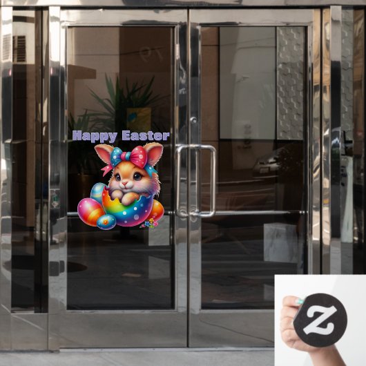 Bunny Peking uit geschilderd ei Raamsticker (Kantoordeur)