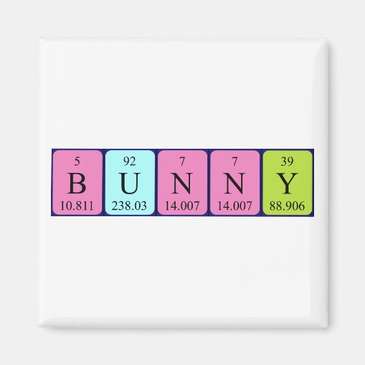 Bunny periodieke table name magnet (Voorkant)