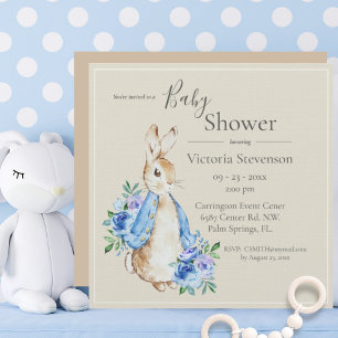 Bunny Peter Rabbit Neutral Baby shower Invitation