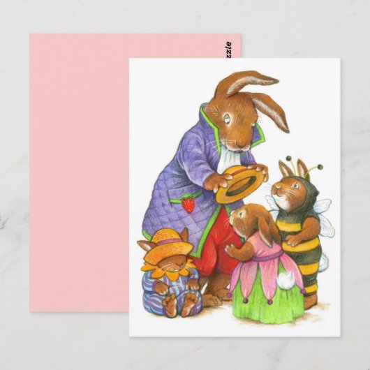 Bunny Petten van Katy Bratun Briefkaart (Voorkant / Achterkant)