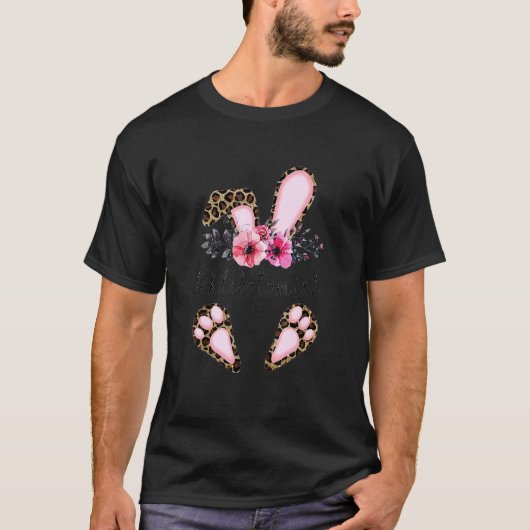 Bunny Phlebotomist Leopard Print Rabbit Cute Easte T-shirt (Voorkant)