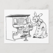 Bunny Piano-leraar en haar student Briefkaart (Voorkant)