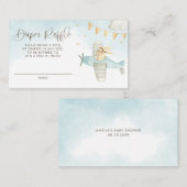 Bunny Pilot Baby shower Diaper Raffle Informatiekaartje (Voorkant / Achterkant)