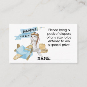 Bunny Pilot Diapers voor baby-invoegkaart Informatiekaartje