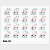  Bunny Pink Baby shower Vierkante Sticker (Vel)