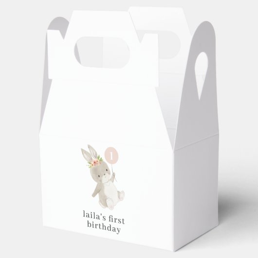 Bunny Pink-ballon Bedankdoosjes (Geopend)