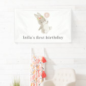 Bunny Pink Balloon 1st Birthday Spandoek (Insitu)
