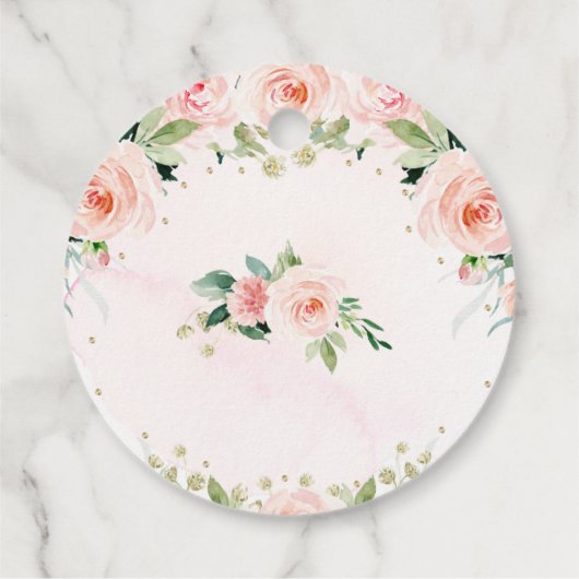 Bunny Pink Blush Floral Birthday Rabbit Party Bedankjes Labels (Achterkant)