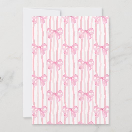 Bunny pink bow baby shower kaart (Achterkant)