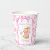 Bunny pink bow baby shower monogrammed papieren bekers (Achterkant)