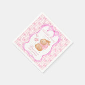 Bunny pink bow baby shower monogrammed servet (Hoek)