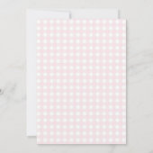 Bunny Pink Bow Gingham Baby Shower Kaart (Achterkant)