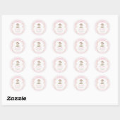 Bunny Pink Bow Gingham Baby Shower Ronde Sticker (Vel)