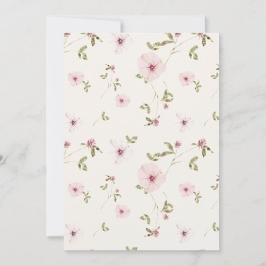 Bunny Pink Floral Baby shower bedankje Bedankkaart (Achterkant)