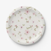 Bunny Pink Floral Baby shower Papier Bord (Voorkant)